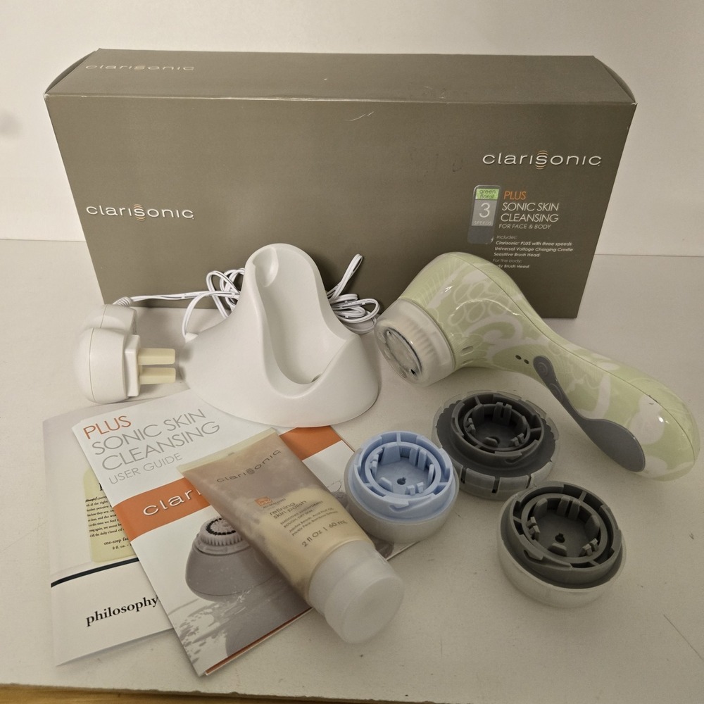 Clarisonic PLUS Green Floral (RARE) Electric Facial Brush NEW Won't Charge*